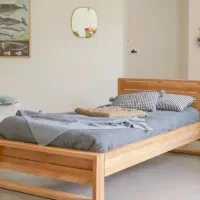 تخت یک نفره چوب راش مدل تورنتو