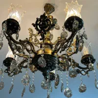 لوستر 5 شاخه 5 شمع جنس برنز|لوستر و چراغ آویز|مشهد, رضاشهر|دیوار