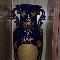 ۲ عدد گلدان چینی سورمه‌ای