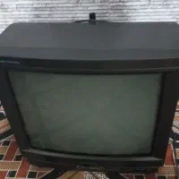 تلویزیون و فرش دست بافت و میز و صندلی