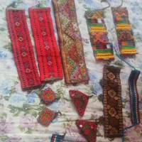 دستبند و گوشواره سوزن دوزی کار دست بلوچستانی