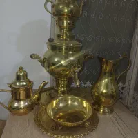 سرویس۶تیکه سماور زغالی مسی|سماور، چای‌ساز، قهوه‌ساز|قزوین, |دیوار