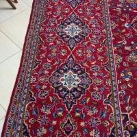 کناره کاشان ۴ ترنج لچک دار دستباف کمیاب بینظیر