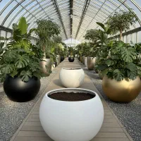 گلدان فایبرگلاس توپی ( گلدان فایبرگلس )