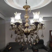 لوستر برنز 2عدد سنگین وزن.هرکدام 6شاخه|لوستر و چراغ آویز|زنجان, |دیوار