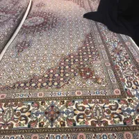 دو تخته فرش ۶ متری سورمه ای طرح ریزماهی بیرجند