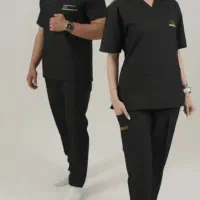 اسکراب روپوش پزشکی پرستاری همراه با کلاه