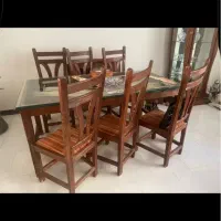 میز ناهار خوری ۶ نفره  و مبل با چوب گردو اصل پردیس