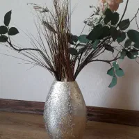 گلدان طلایی نقره ای پتینه برجسته / گلدان دکوری|صنایع دستی و سایر لوازم تزئینی|تبریز, |دیوار