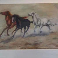 تابلو رنگ روغن طرح اسب|تابلو، نقاشی، عکس|تهران, سازمان برنامه شمالی|دیوار