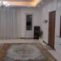 پرده پانچ حریر زر دوزی شده سفید طلایی
