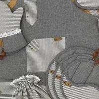 سرویس آشپزخانه پارچه ای طوسی|سفره، حوله، دستمال آشپزخانه|شهرکرد, |دیوار