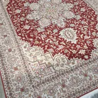 قالیچه سه متری تبریز نقشه هریس ۵۰رج گل ابریشم نو