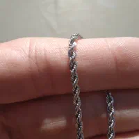 گردنبند طنابی نقره با روکش رادیوم