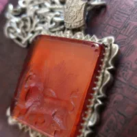 پلاک گردنبند شیر نشان کار دست نقره عیار بالا|جواهرات|کرمانشاه, |دیوار