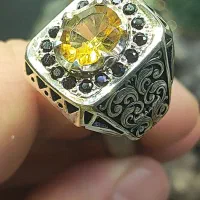 انگشتر سیترین جواهری رکاب دستساز گارنت کد ۲|جواهرات|اصفهان, شیخ اشراق|دیوار