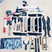 لوازم شکار مسافرت کمپینگ انواع چاقو تبر بکسل چراغ