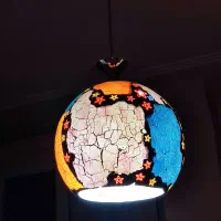 لوستر طرح چوب و رنگی|لوستر و چراغ آویز|بجنورد, |دیوار