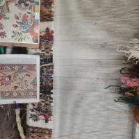قالیچه نیمه بافته شده از نخ و ابریشم ابعاد 120×180|فرش|شیراز, پانصد دستگاه ارتش|دیوار