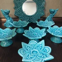 هفت سین سفالی لعاب کاری شده