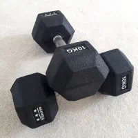 ۲عدد دمبل ۱۰ کیلوی شش ضلعی نو