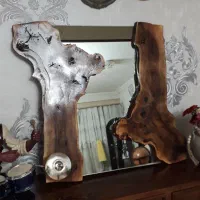 آینه چوب گردو روستیک. نو|آینه|یزد, |دیوار