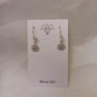گوشواره نقره کار ملیله اصفهان کد ۴۸۲ نگین آبی