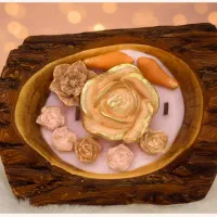 شمع با ظرف چوبی|صنایع دستی و سایر لوازم تزئینی|تهران, اختیاریه|دیوار