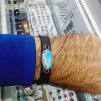 دستبند چرم فیروزه نیشابوری و نگین های معدنی|بدلیجات|نیشابور, محله میدان باغات|دیوار