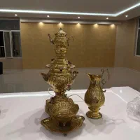 سرویس چایی و سماور  برنجی