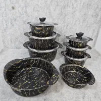 سرویس قابلمه 14پارچه سورنا پروانه ای نانو گرانیت|ظروف پخت‌وپز|قم, ولیعصر|دیوار