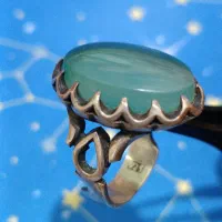 انگشتر نقره با عقیق سرخ و سبز یمنی