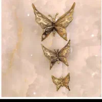 پروانه دیوار کوب سه تایی برنز|مجسمه، تندیس، ماکت|قدس, شهر‌قدس|دیوار