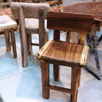 صندلی چوبی ناهار خوری روستیک چوب طبیعی صندلی