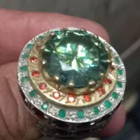 انگشتره یاقوت موزانایت عقیقاوپال توپاز