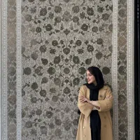 فرش النا با رنگ کرم و سبز ۷۰۰شانه ۱۲و۹و۶ متری