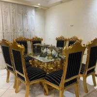 مبلمان ۹نفره به همراه میزغذاخوری ۸نفره+ویترین|مبلمان خانگی و میز عسلی|تهران, دریاچه شهدای خلیج فارس|دیوار