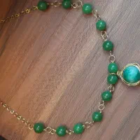 گردنبند سنگ عقیق خزه اصل و جید سبز|جواهرات|تهران, مجیدآباد|دیوار