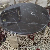 جلو مبلی استیل با رویه سنگ گرانیت با سه عدد عسلی|مبلمان خانگی و میز عسلی|ارومیه, |دیوار