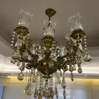 لوستر برنجی ۱۰ شعله|لوستر و چراغ آویز|بهارستان, |دیوار