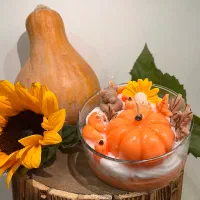 شمع دست‌ساز کدو پاییزی