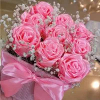 گل روبانی مصنوعی با روبان زیبا|گل مصنوعی|خوی, |دیوار