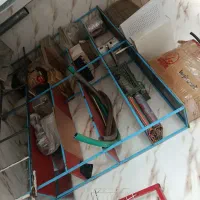دو عدد قفسه آهنی رنگ شده کف ورق گالوانیزه