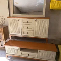 اینه کنسول رنگی  چوبی کامل