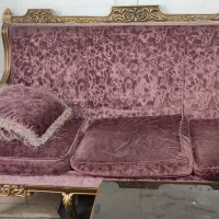 مبل 9نفره نیم استیل چوب گردو