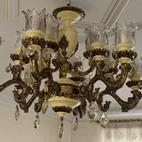 لوستر برنزی ۱۵ شعله کلاسیک سنگین