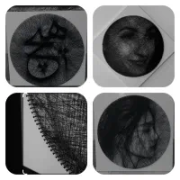 تابلو استرینگ ارت چهره(تابلو میخ و نخ) کاملا دست