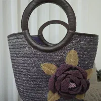 کیف ساک حصیری شیک دوشی زنانه بسیار زیبا