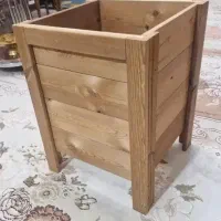 چهارپایه و گلدان چوبی نو