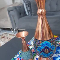 گلدان مسی مینا و فیروزه کوب اصفهان|صنایع دستی و سایر لوازم تزئینی|کرج, حیدرآباد|دیوار